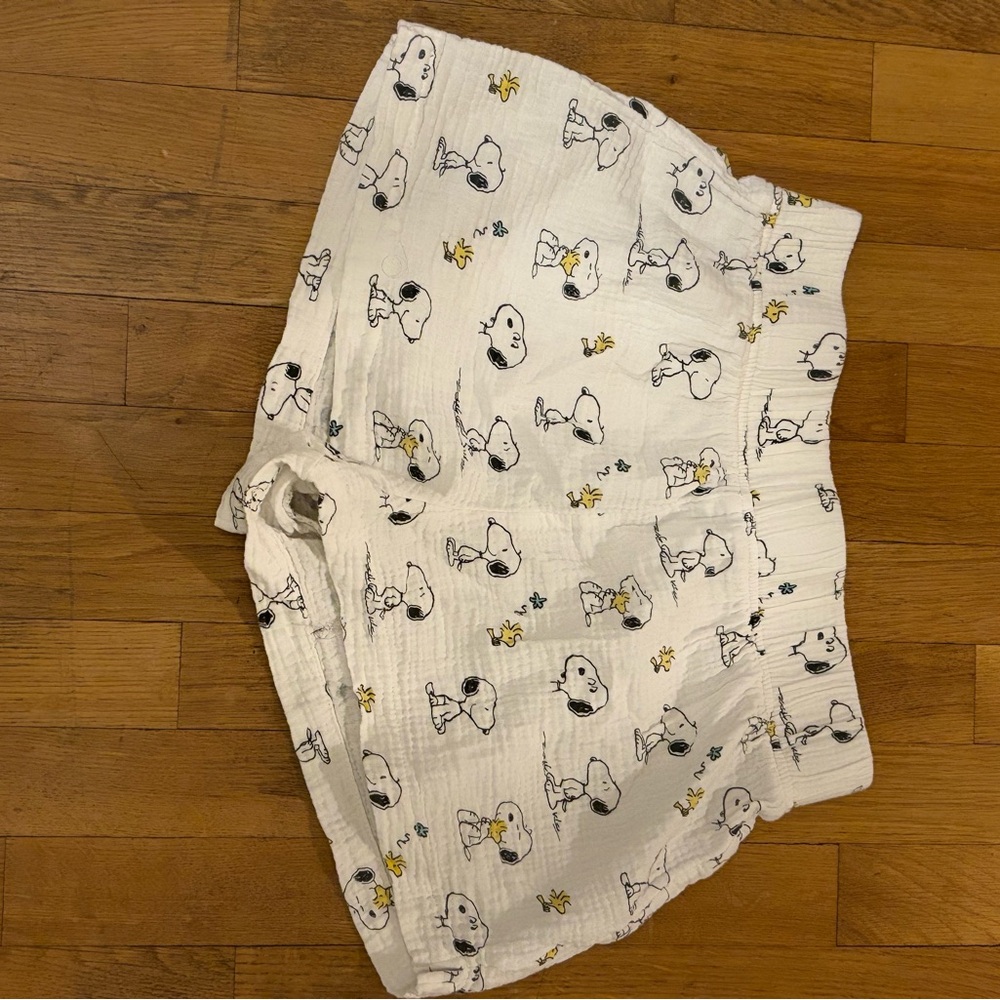 White Kids Bottoms with Cartoon Print
